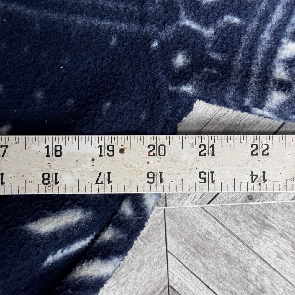 Vintage Bugle Boy Navy Blue Snowflake Fair Isle Fleece Jacket Zip Drawstring M - Picture 6 of 7